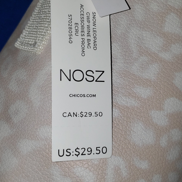 Chicos Wine Cooler Bag Snow Leopard Print - Picture 9 of 10